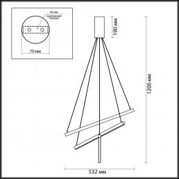 Odeon light 3860/39B L-VISION ODL20 195 черный/металл Подвесной светильник LED 3000K 39W 220V COMETA  - 2 купить